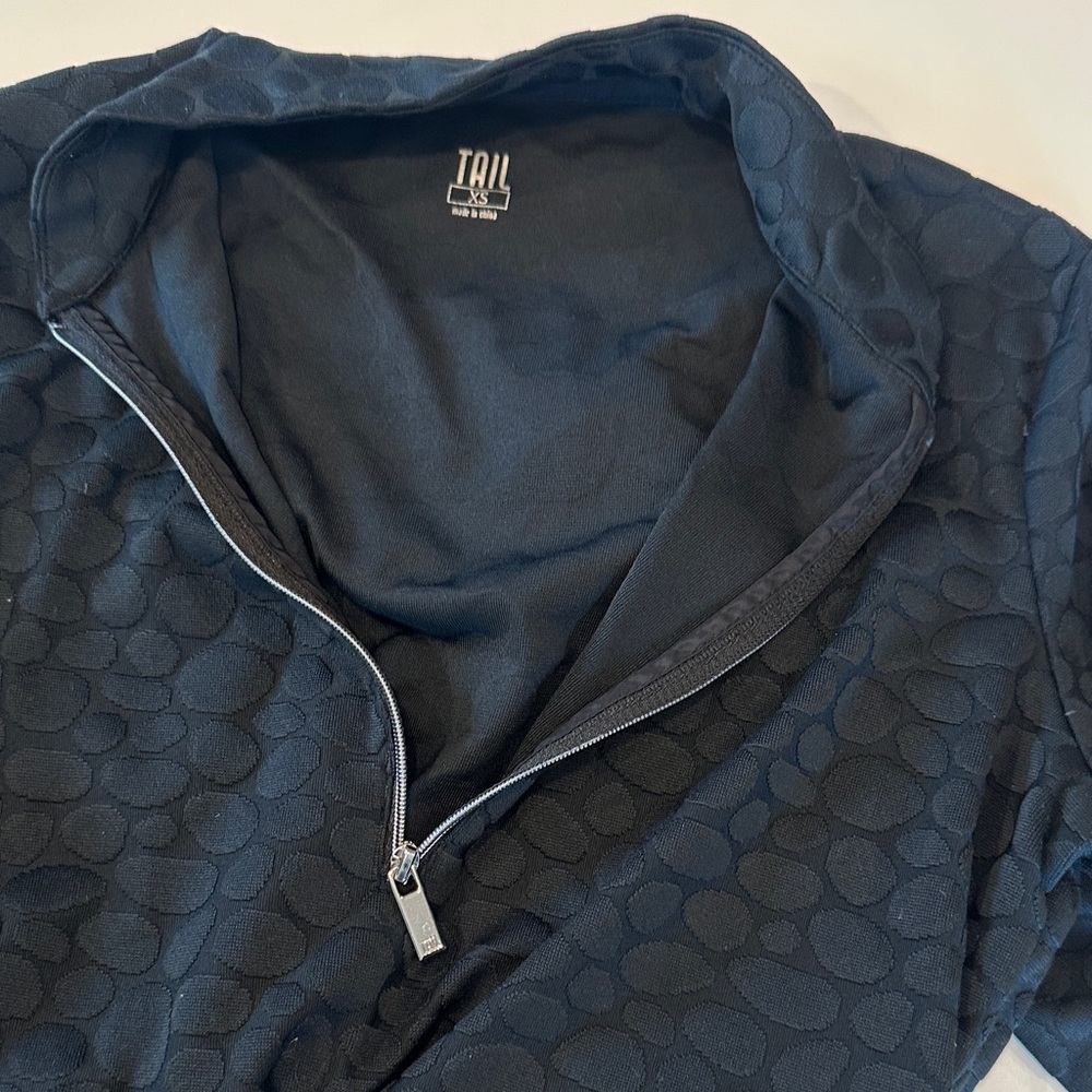 Tail Black Textured Quarter-Zip Pullover